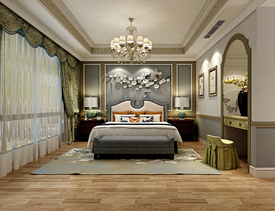 大连装修案例-招商兰溪谷-洛可可-200㎡|室内设