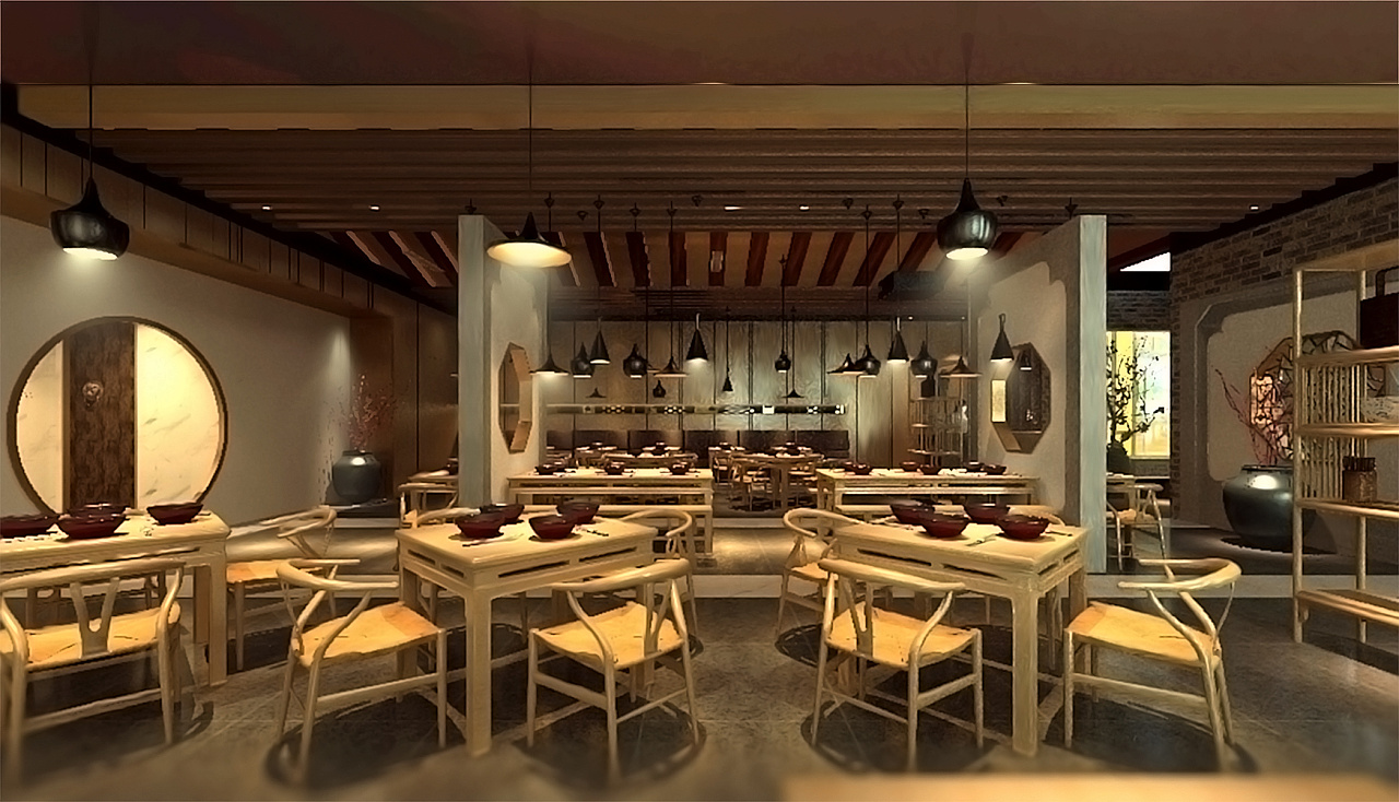 中式餐饮空间设计--敕勒川|空间|展示设计 |Dour大苏 - 原创作品 - 站酷 (ZCOOL)