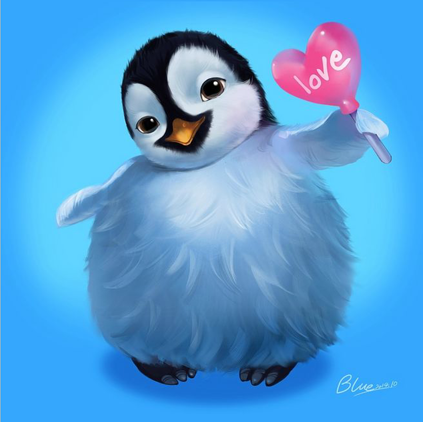 【插画过程图】呆萌可爱的小企鹅