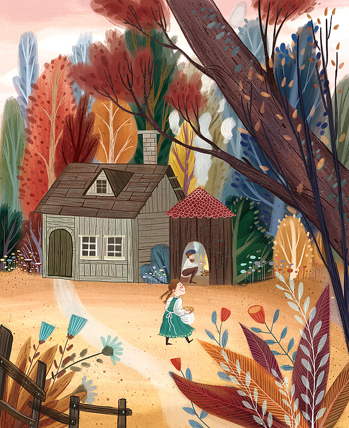 果麦文化《森林里的小木屋》|插画|商业插画|亦心liane - 原创作品