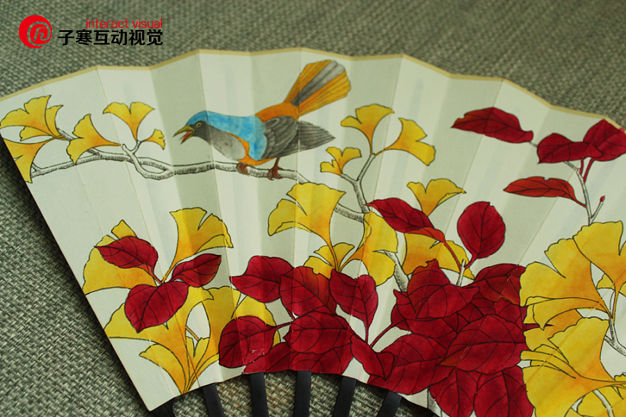 今年的最后一把工笔画扇子|国画|纯艺术|子寒的