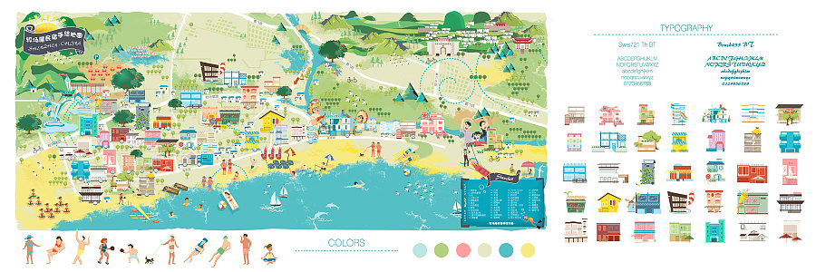 深圳较片尾场民宿手绘地图|商业插画|插画|LUL