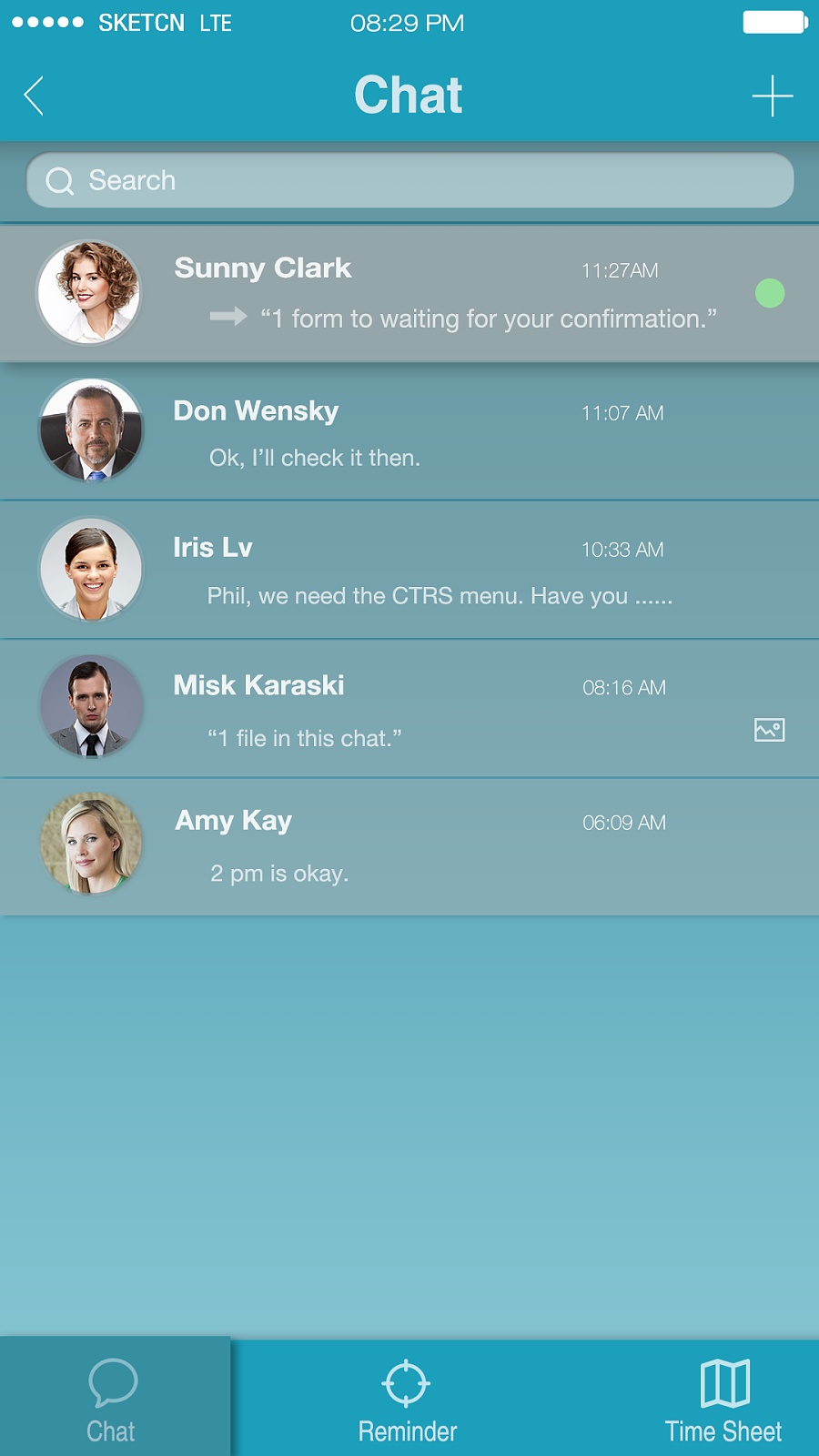 企业内部平台通信类app UI设计(2)- 聊天列表与