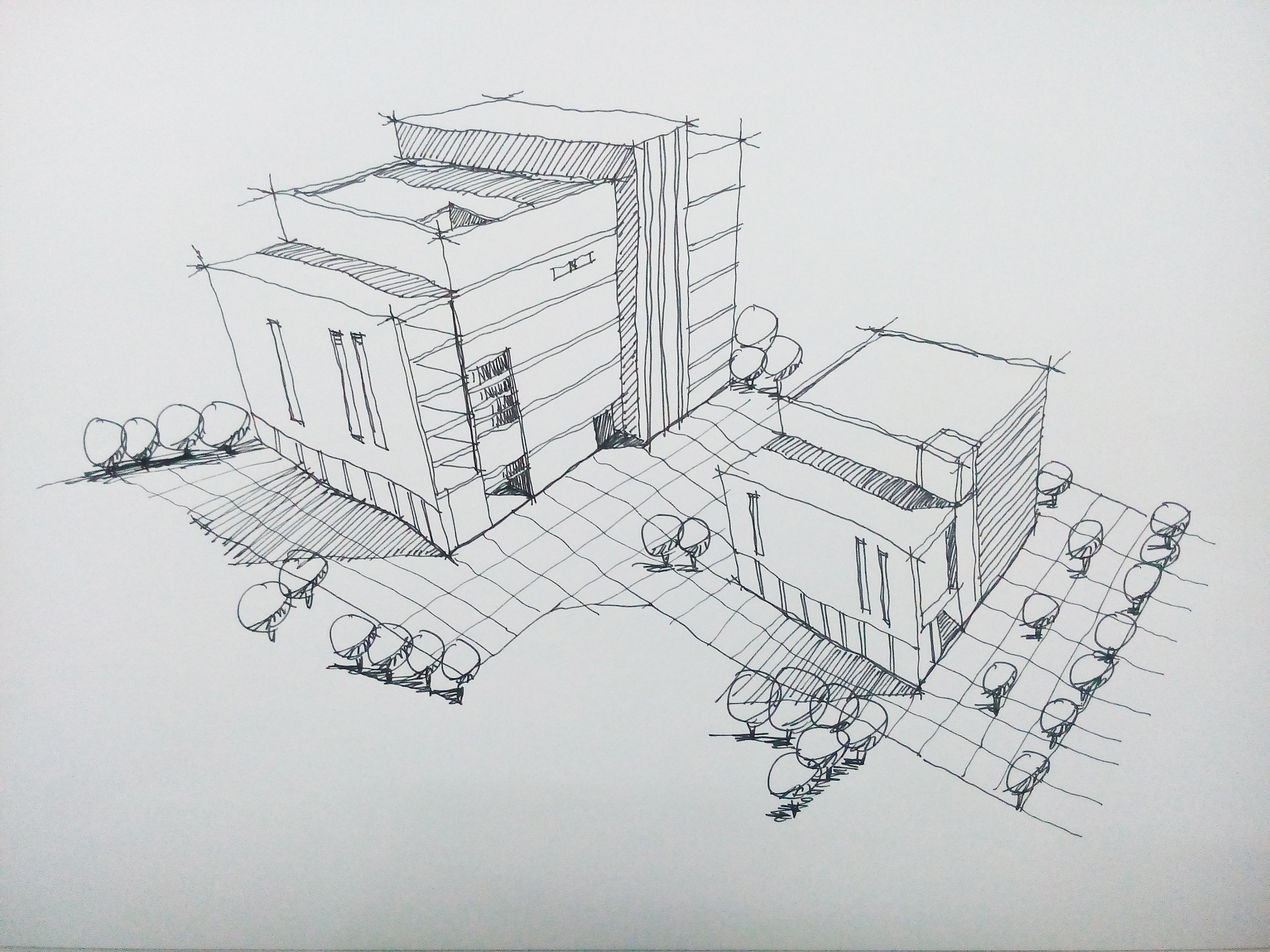 建筑类手绘图|空间|建筑设计|鹿小尤 - 原创作品