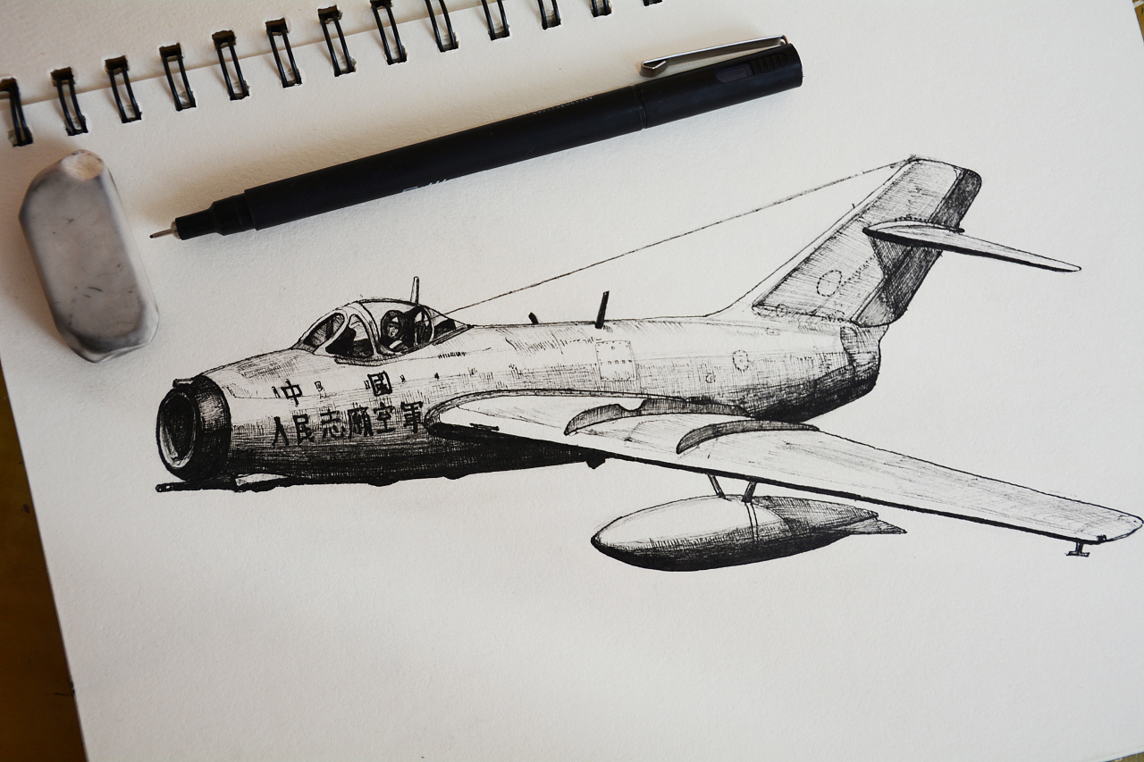 一些军事题材飞机手绘|纯艺术|绘画|小基xop1 - 原创