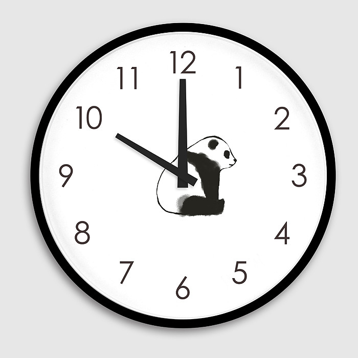 时钟表盘图案设计——熊猫系列