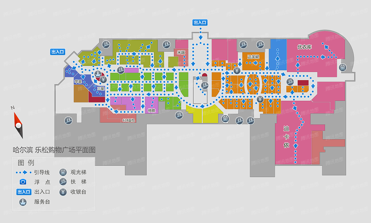 腾讯地图矢量平面图样例