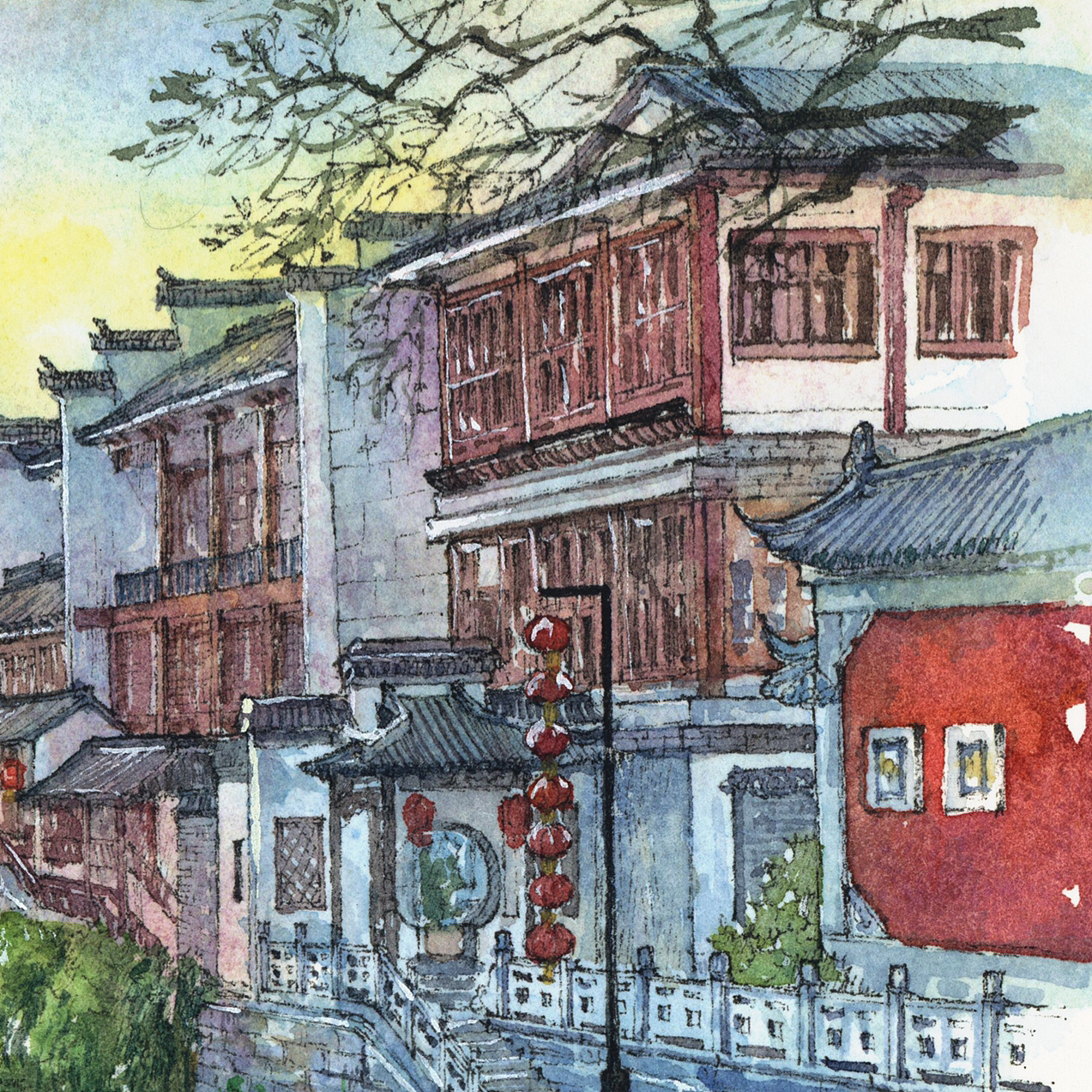 【南京夫子庙】三|插画|商业插画|三水猫酱 - 原创
