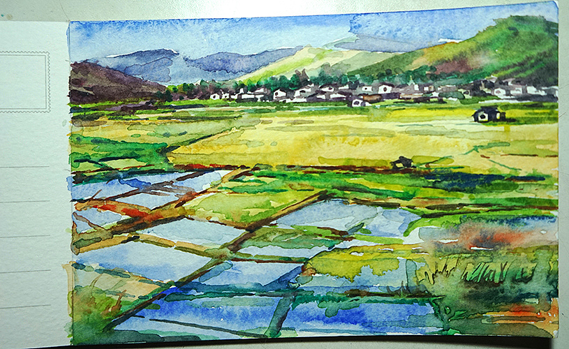 这张是热海区域的一处农田,也是明信片大小