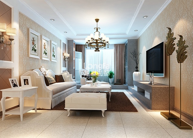 玫瑰湾f户型137平米三居室温婉现代装修设计效果图参考