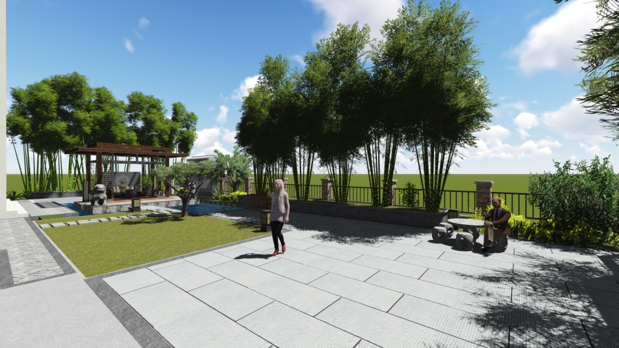 中式别墅庭院景观设计方案|园林景观\/规划|空间