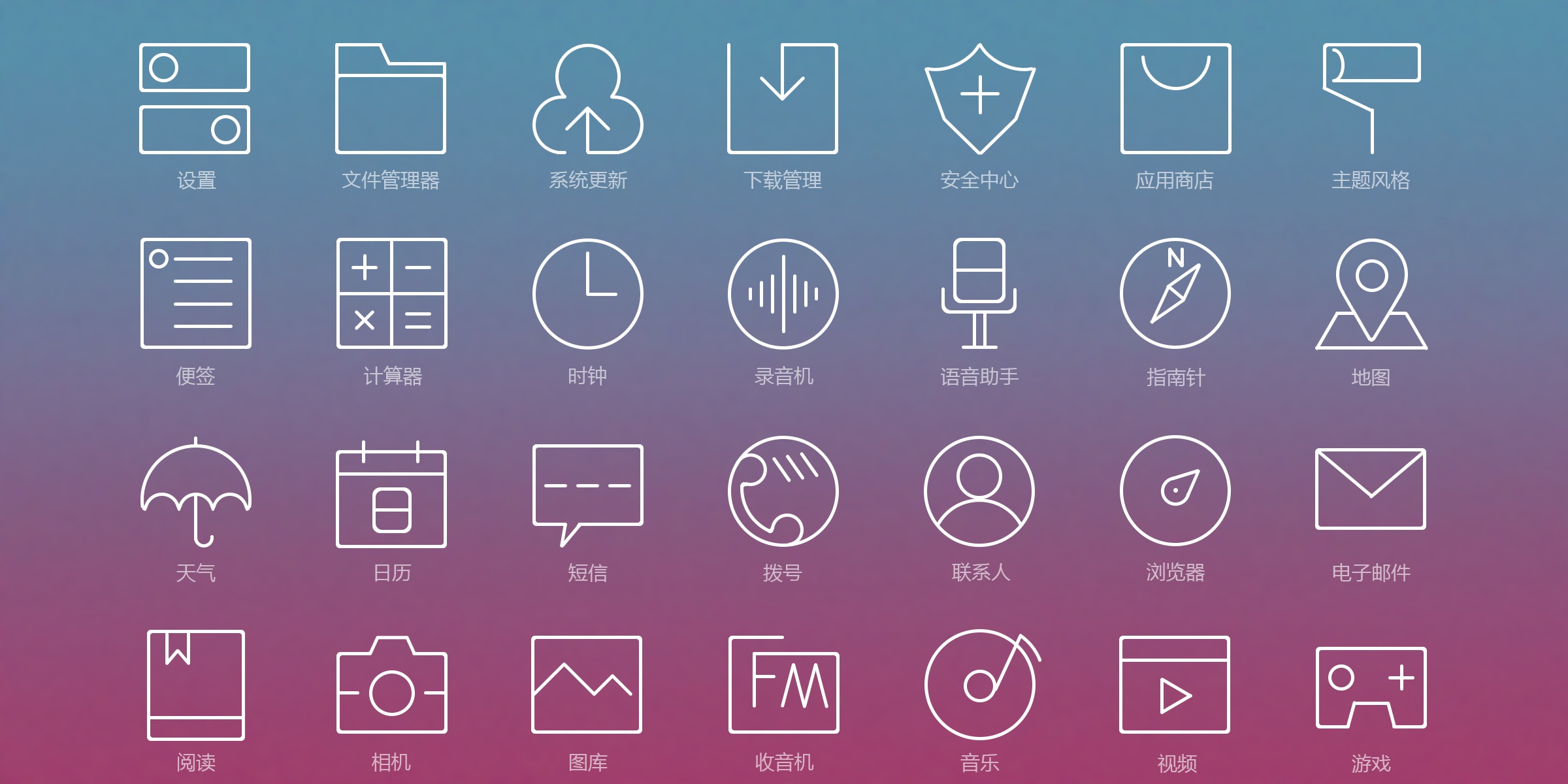 基于手机系统的-24个线性图标