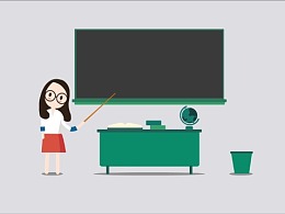 ae矢量图动画戴眼镜的 女教师