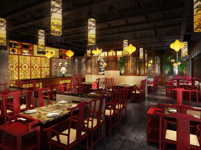 巴蜀文化川行记火锅店-拉萨公装装修设计|室内