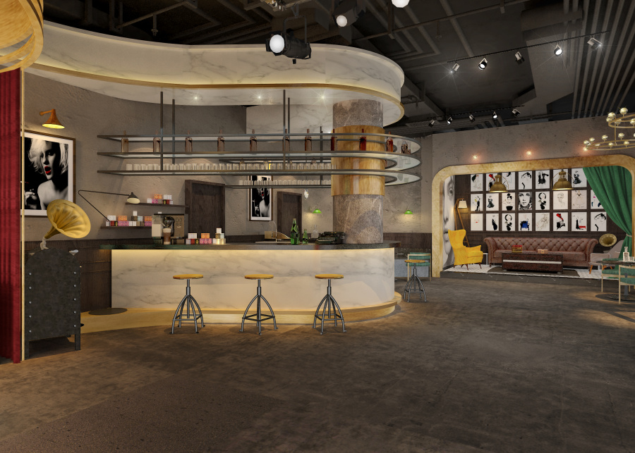 【寐臣设计】上海某会所休闲等候区|室内设计