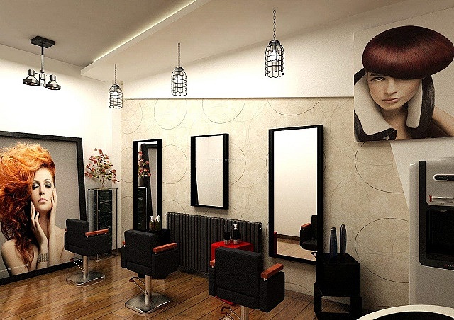 空间比较小的理发店空间,可以通过一些理发店里的摆设