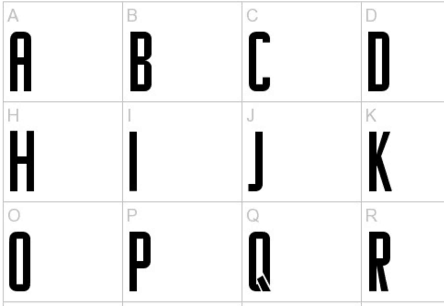加粗的衬线字体,字体主要用于展示,所以它仅包含大写字母字符集和数字