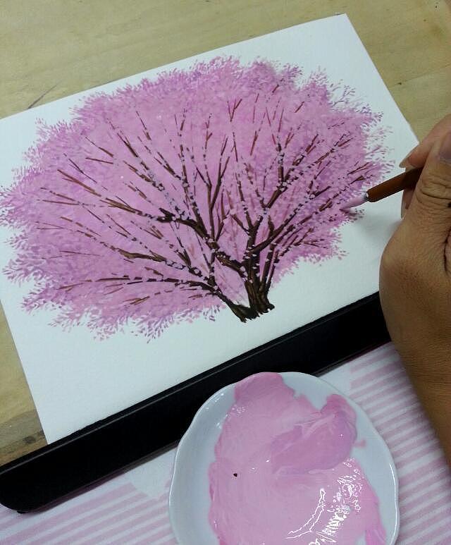 【幸福的樱花树】|纯艺术|绘画|榊雪兔 - 原创作品