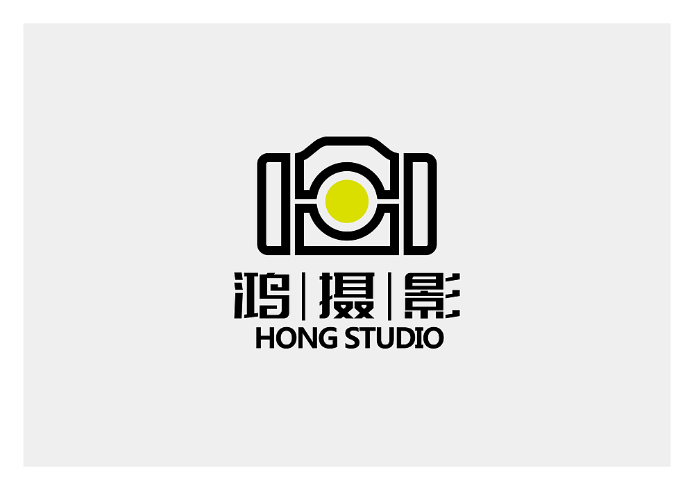 鸿摄影logo设计