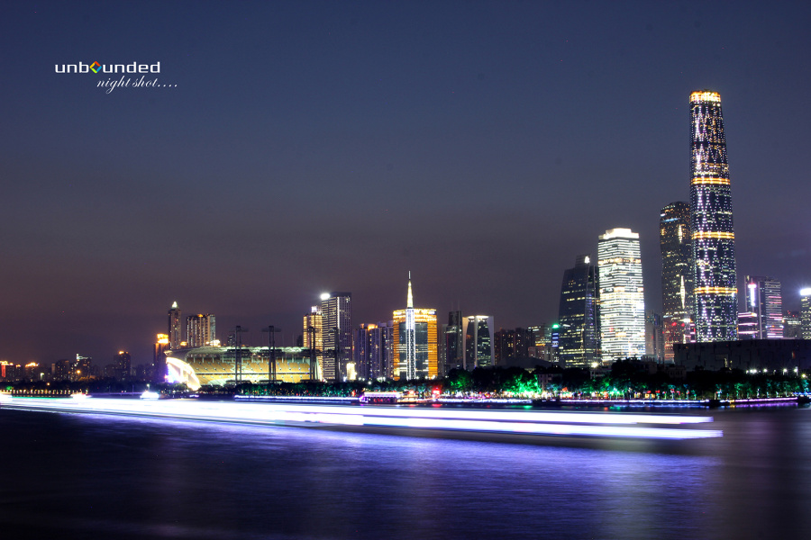 广州珠江夜景 广州塔 小蛮腰 芳村码头 太古仓码