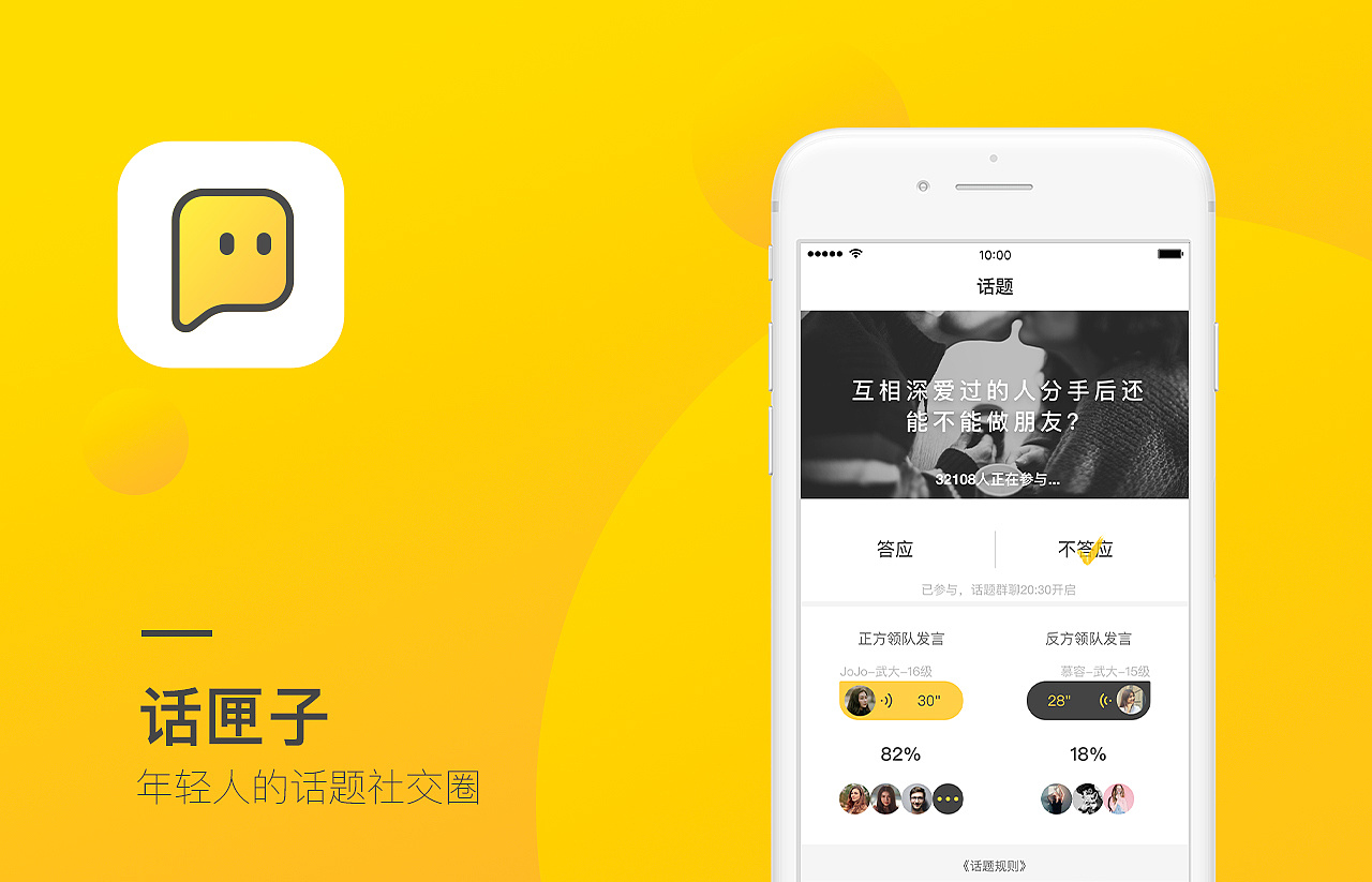 话匣子-年轻人的话题社交圈|ui|app界面|rhinonihr