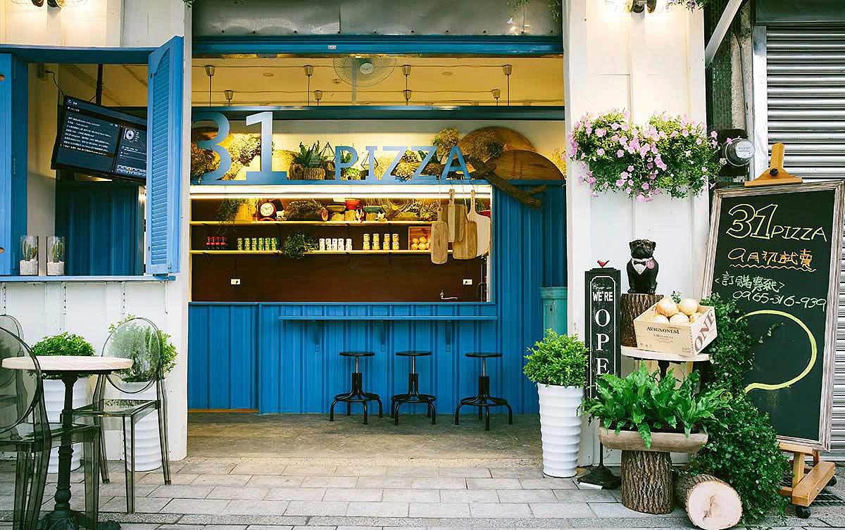 地中海风披萨店装修设计案例-郑州餐厅装修设