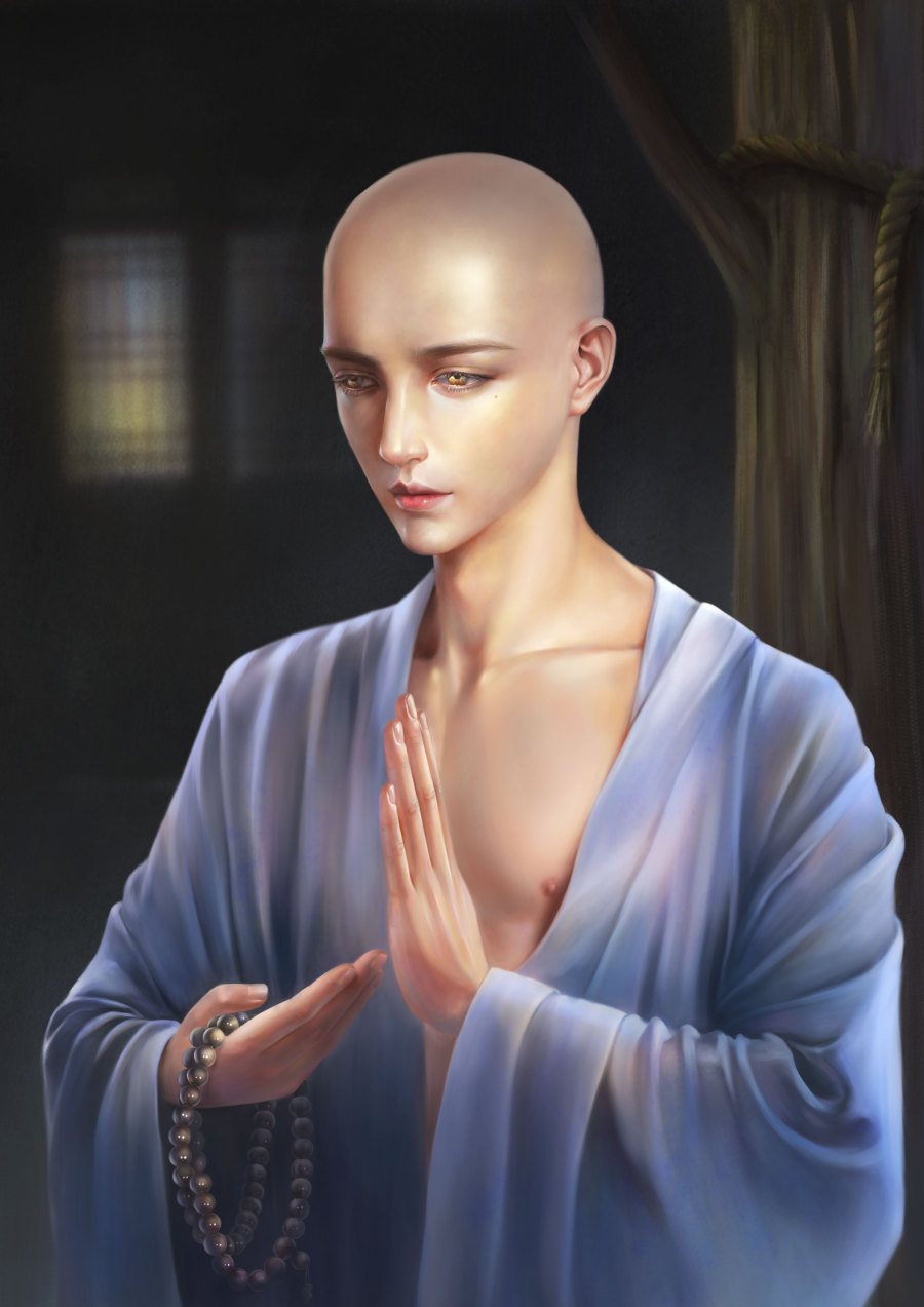 美僧|商业插画|插画|布头先生an - 原创设计作品