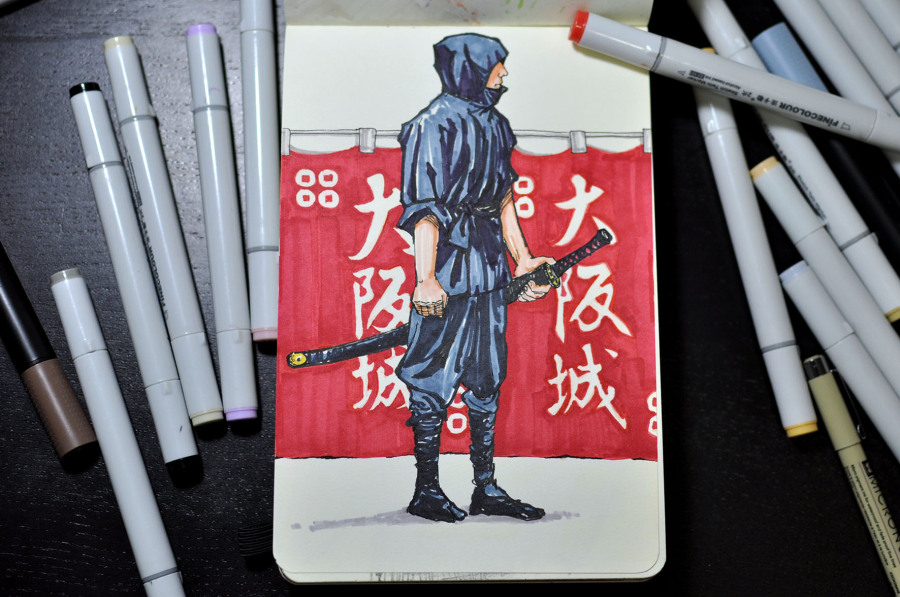 日本游玩绘本小结|绘画习作|插画|这个豆豆 - 原