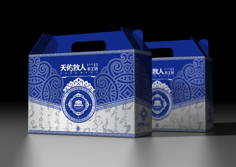 天佑牧人礼盒设计(蒙古族风格)|包装|平面|落落