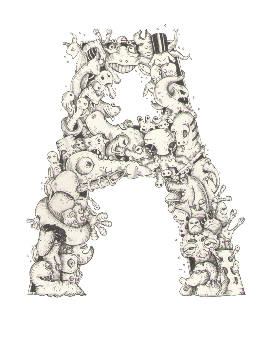 我的世界(26个字母)|涂鸦\/潮流|插画|ZKunyu - 原