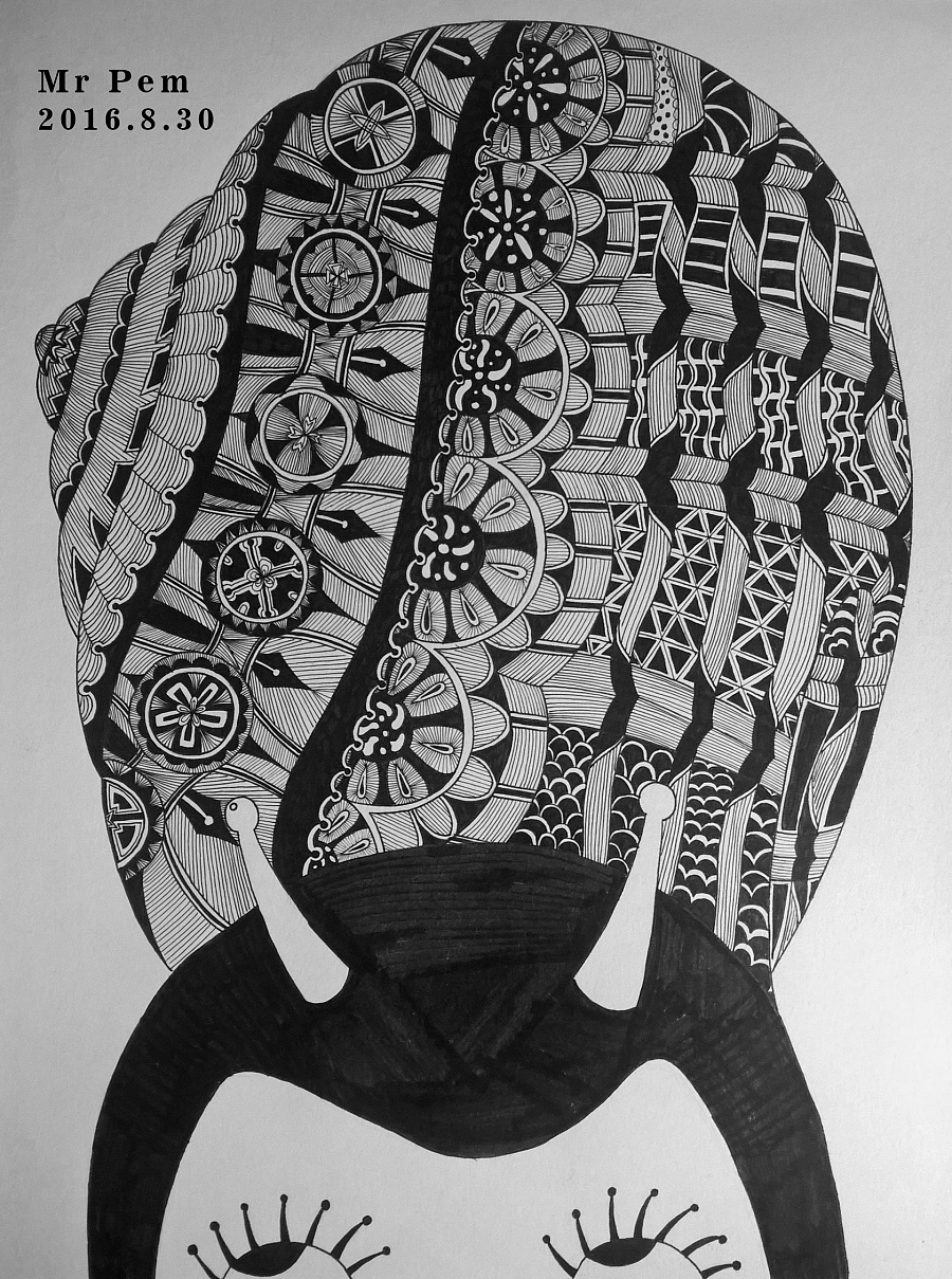 黑白镜像--蜗牛壳|绘画习作|插画|PemJazz - 原创