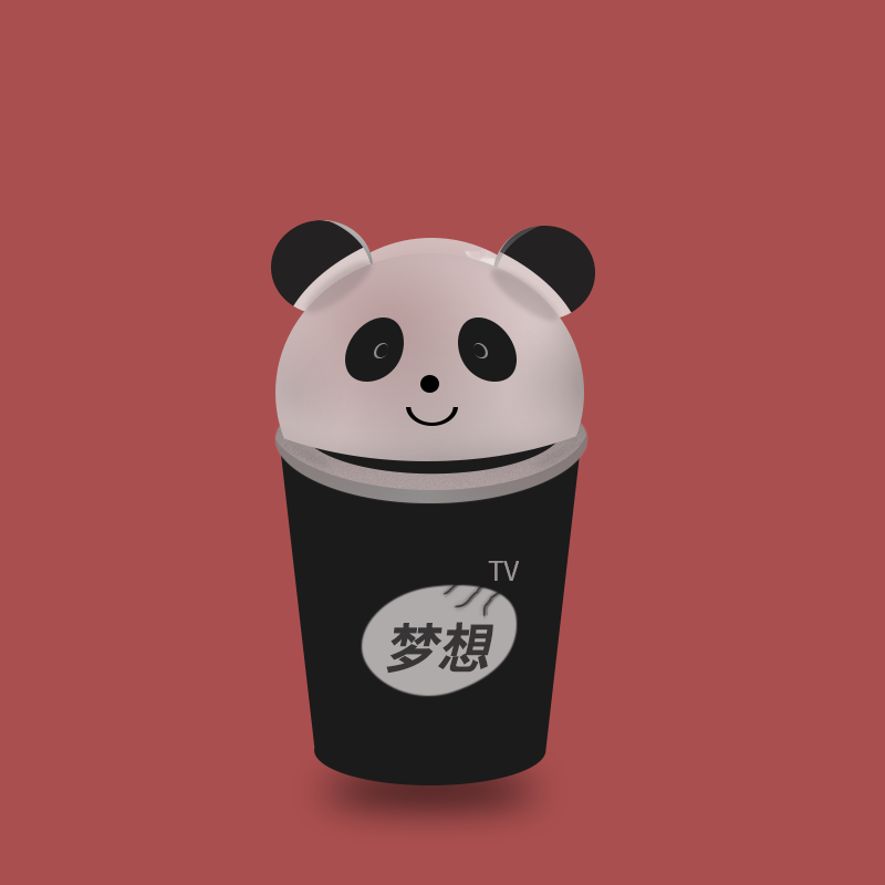 原创迷你熊猫垃圾桶|吉祥物|平面|hui619 - 原创
