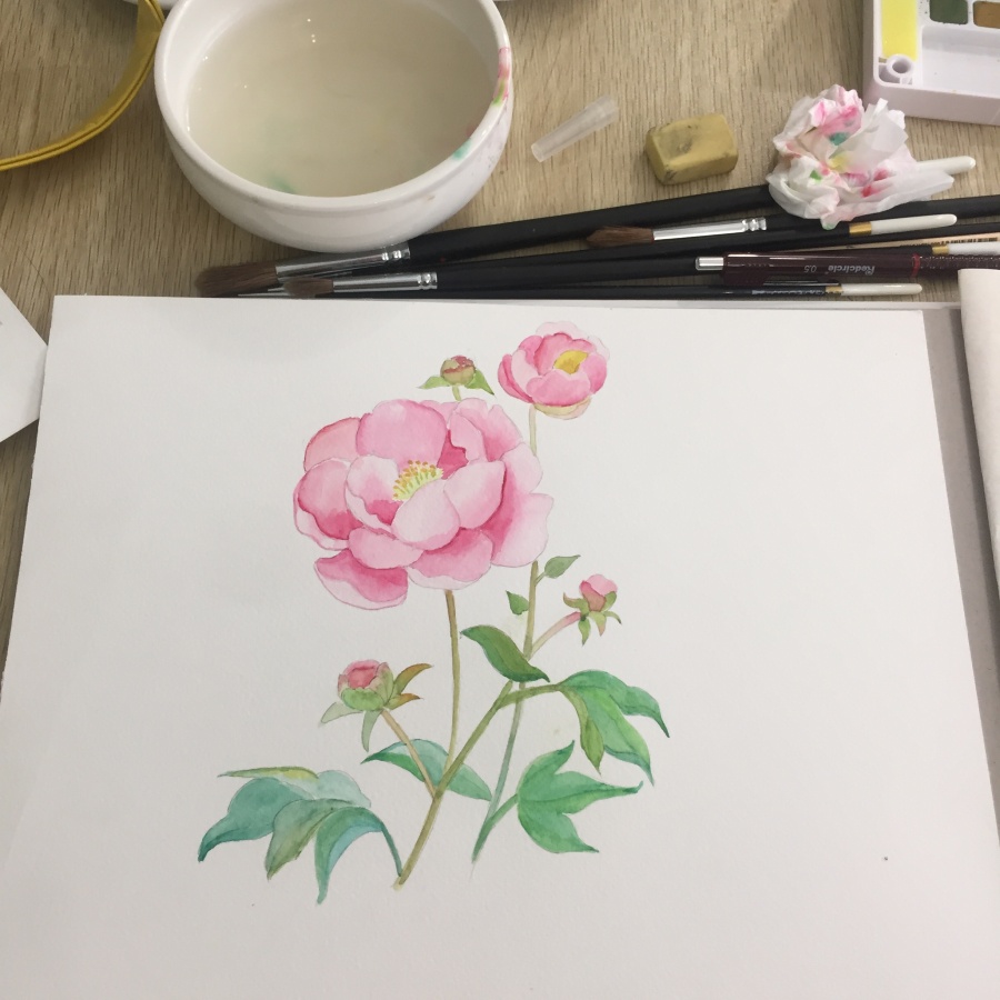 水彩花|水彩|纯艺术|一朵大红花 - 原创设计作品