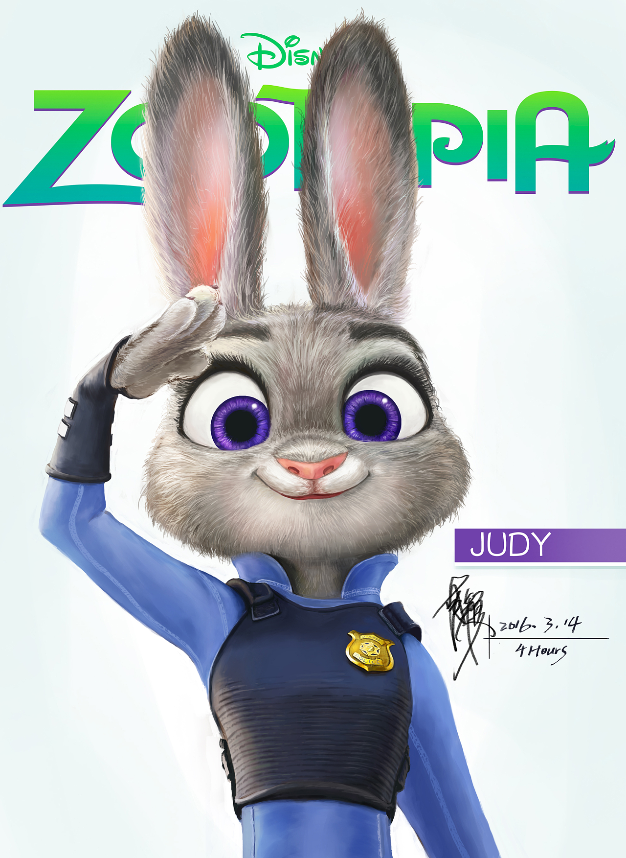 2015-3-14 疯狂动物城-兔子警官Judy【4小时练