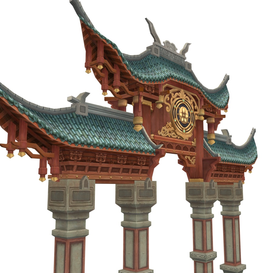 牌坊 游戏低模|场景|三维|DZ313503841 - 原创设
