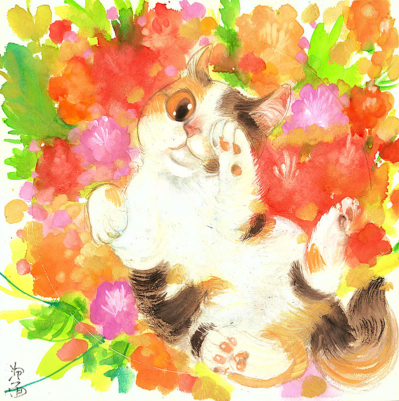 一些水彩猫咪