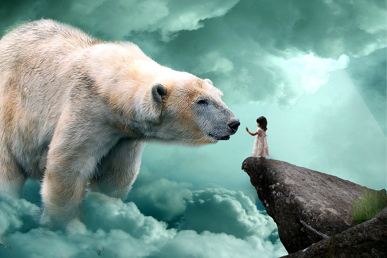 小女孩与北极熊