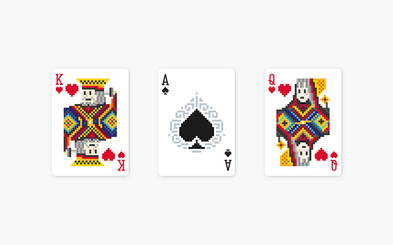 pixel 8-bit 像素纸牌扑克牌设计