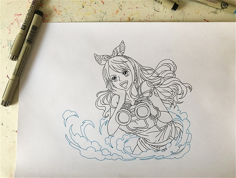 马克笔手绘海贼王-娜美