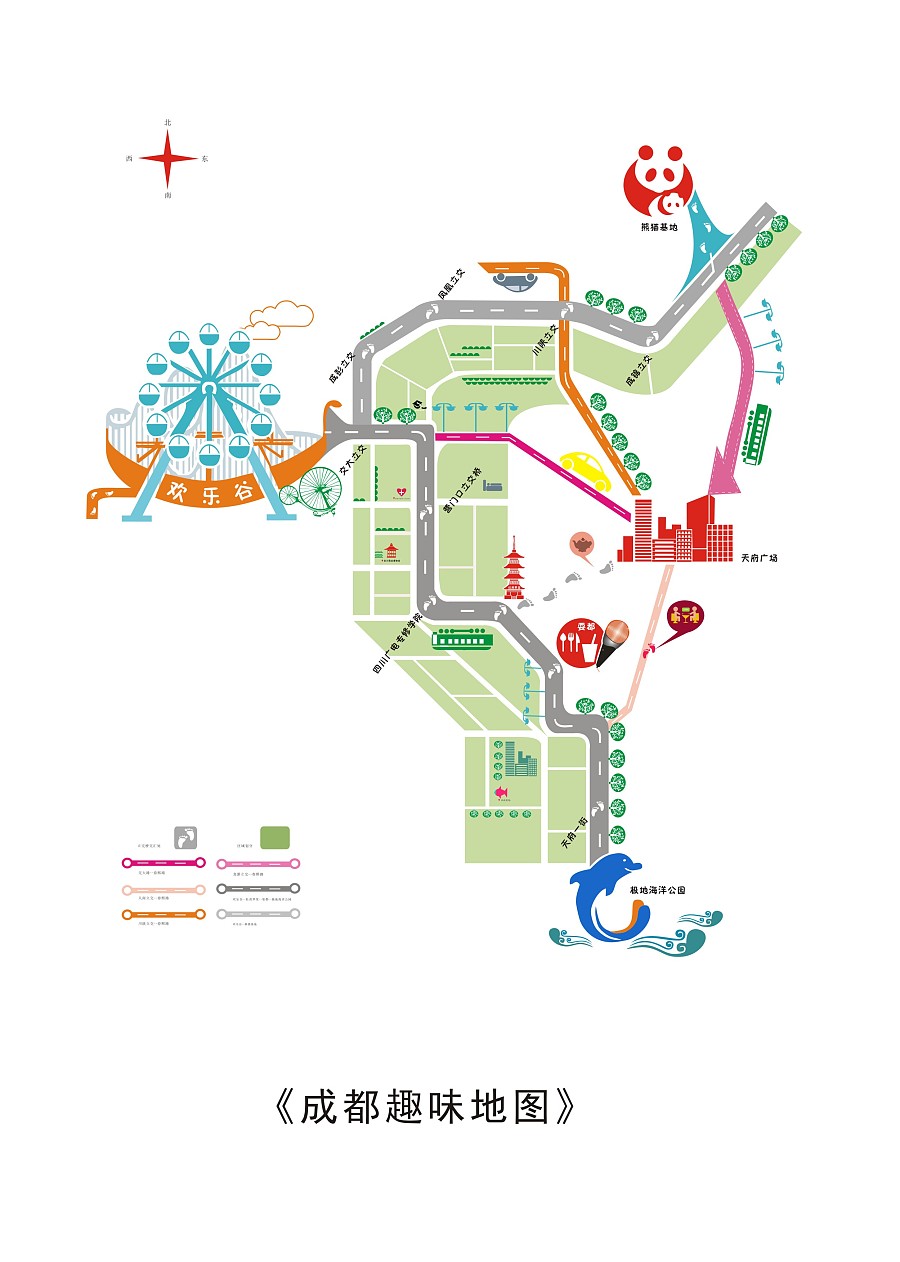 成都趣味地图|其他平面|平面|萌萌小超人 - 原创