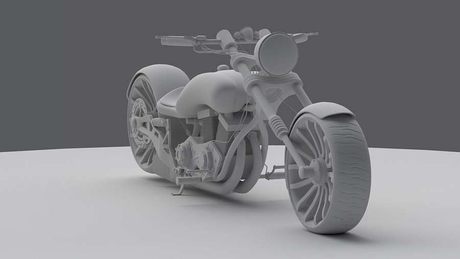 C4D摩托车|机械\/交通|三维|南极咸鱼 - 原创设计