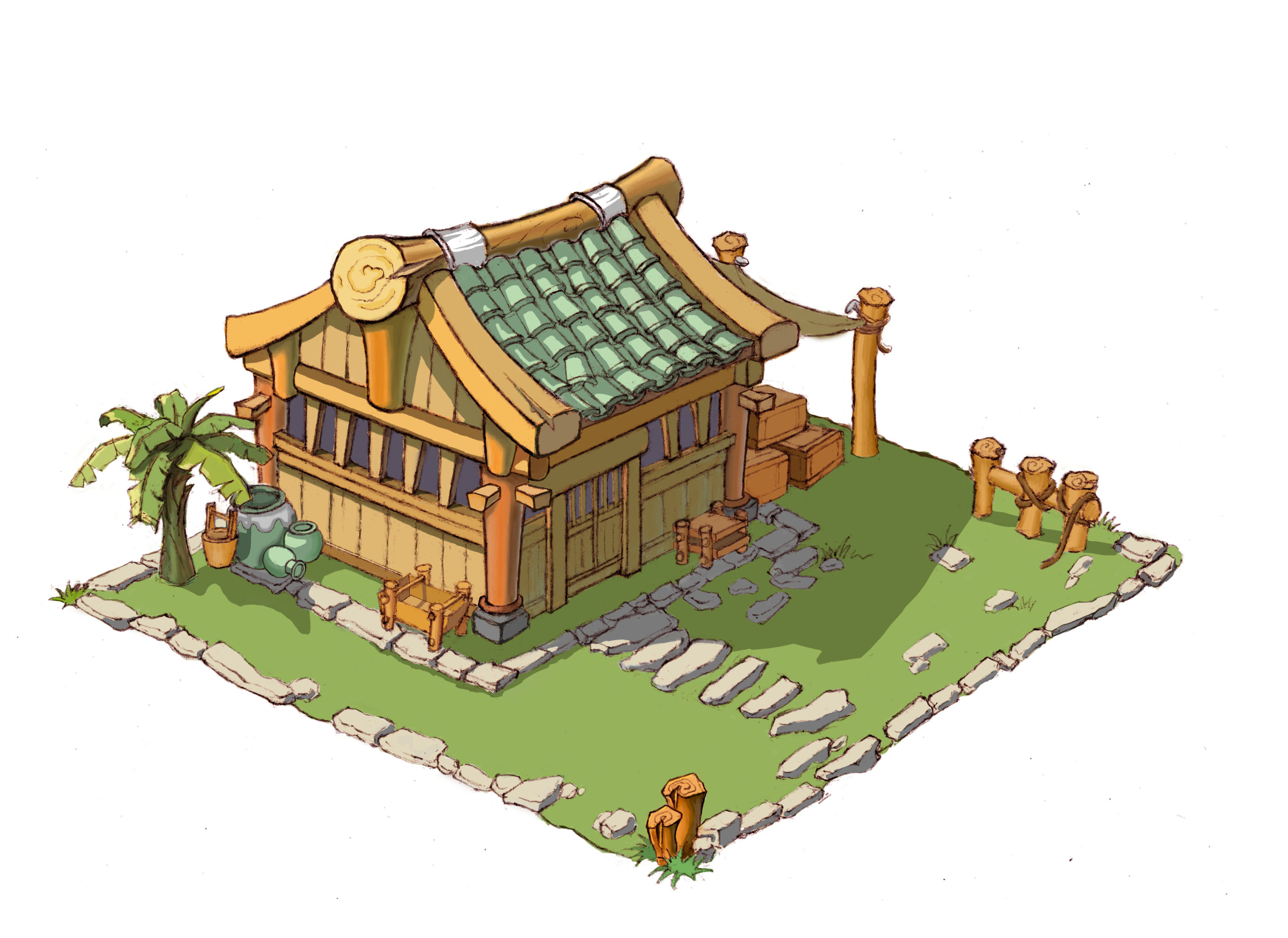 小屋子手绘图片展示