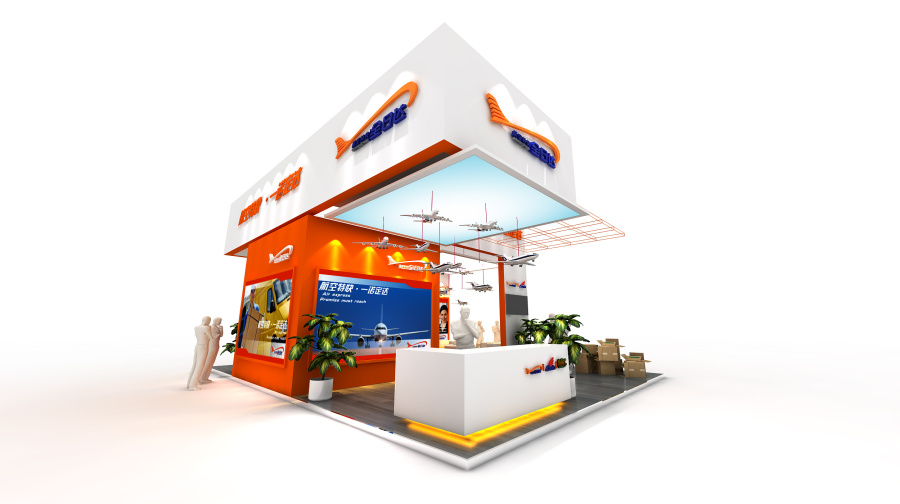 大连某物流快递公司展位设计|展示\/橱窗\/店面设