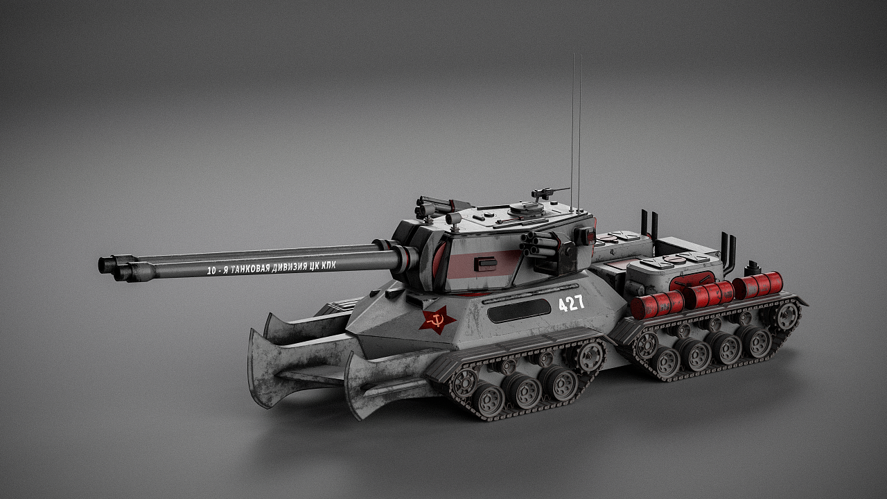 《红色警戒2》苏军载具"天启坦克"建模渲染