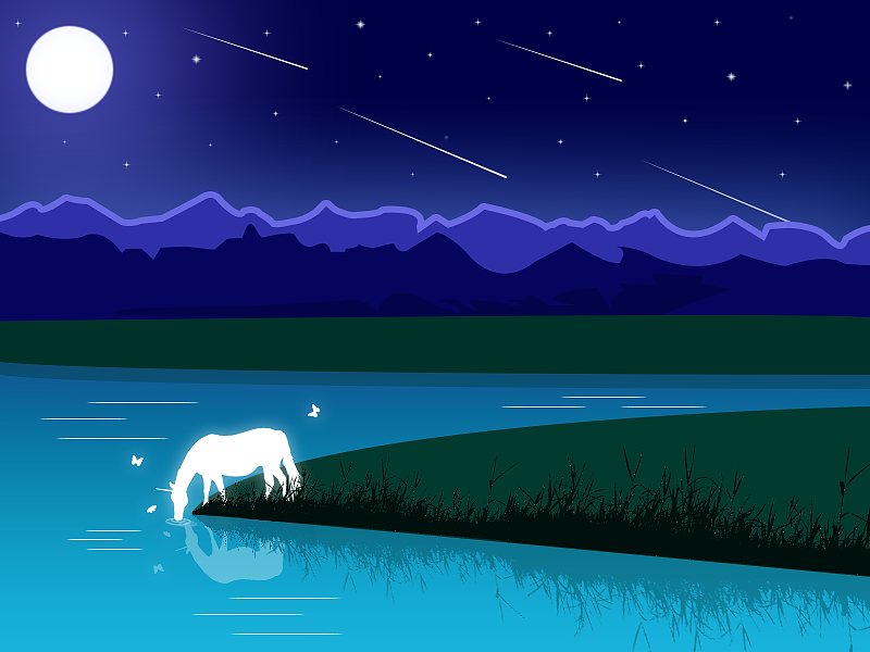 草原马(插画矢量图)