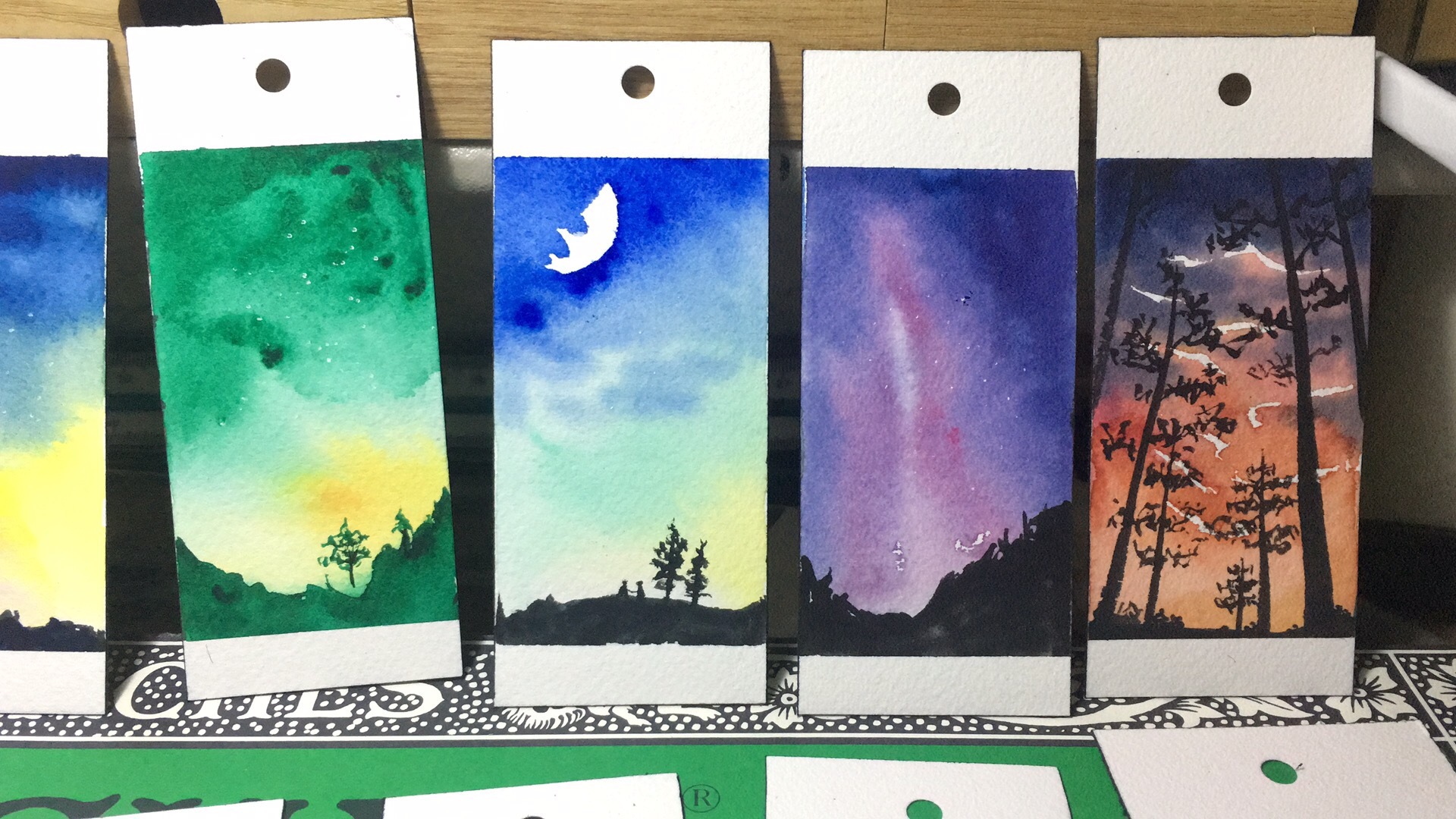 小张:夜空水彩书签|纯艺术|水彩|手绘狮A小张 - 原创作品 - 站酷 (ZCOOL)