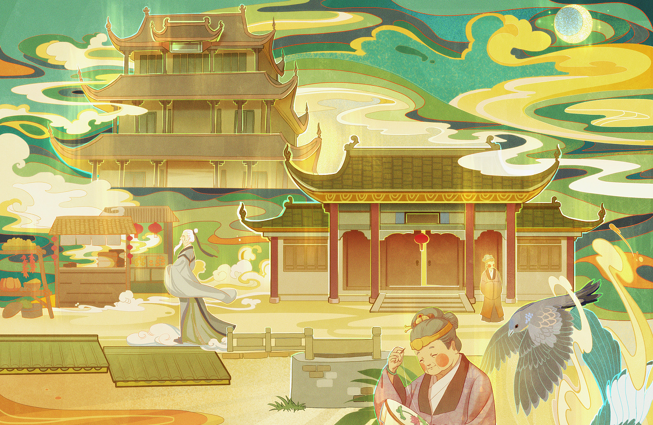 月亮粑粑|插画|商业插画|笔诺幽幽 - 原创作品 - 站酷 (ZCOOL)