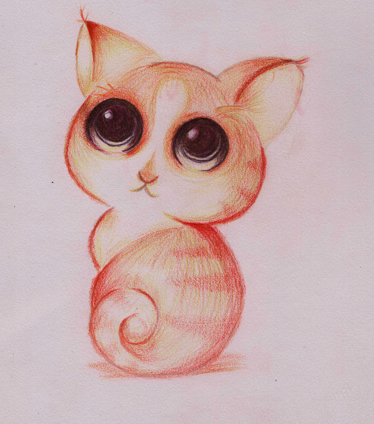 彩铅画-可爱的猫咪
