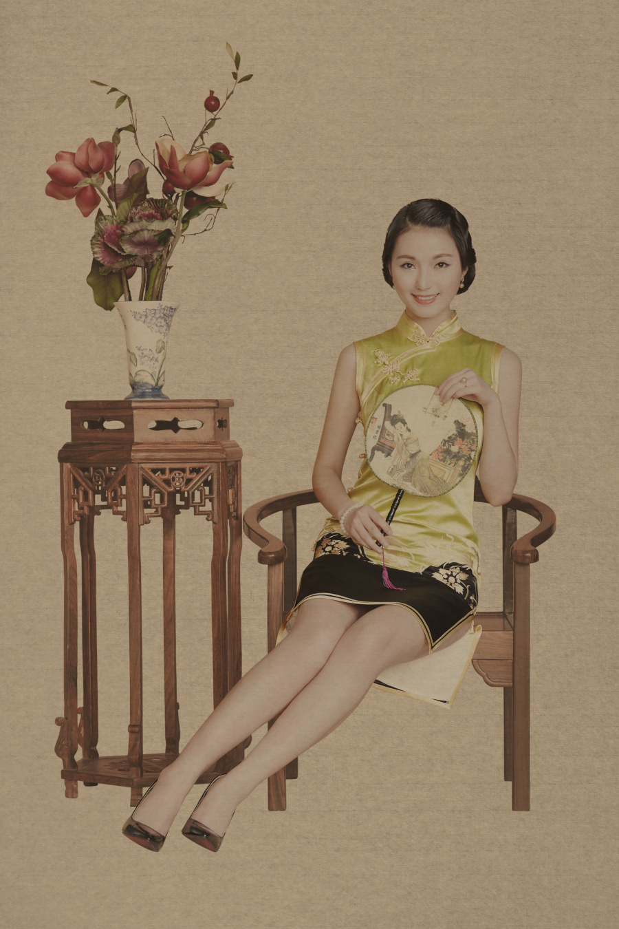 服装拍摄-某品牌旗袍礼服-中国风-新文人画摄影