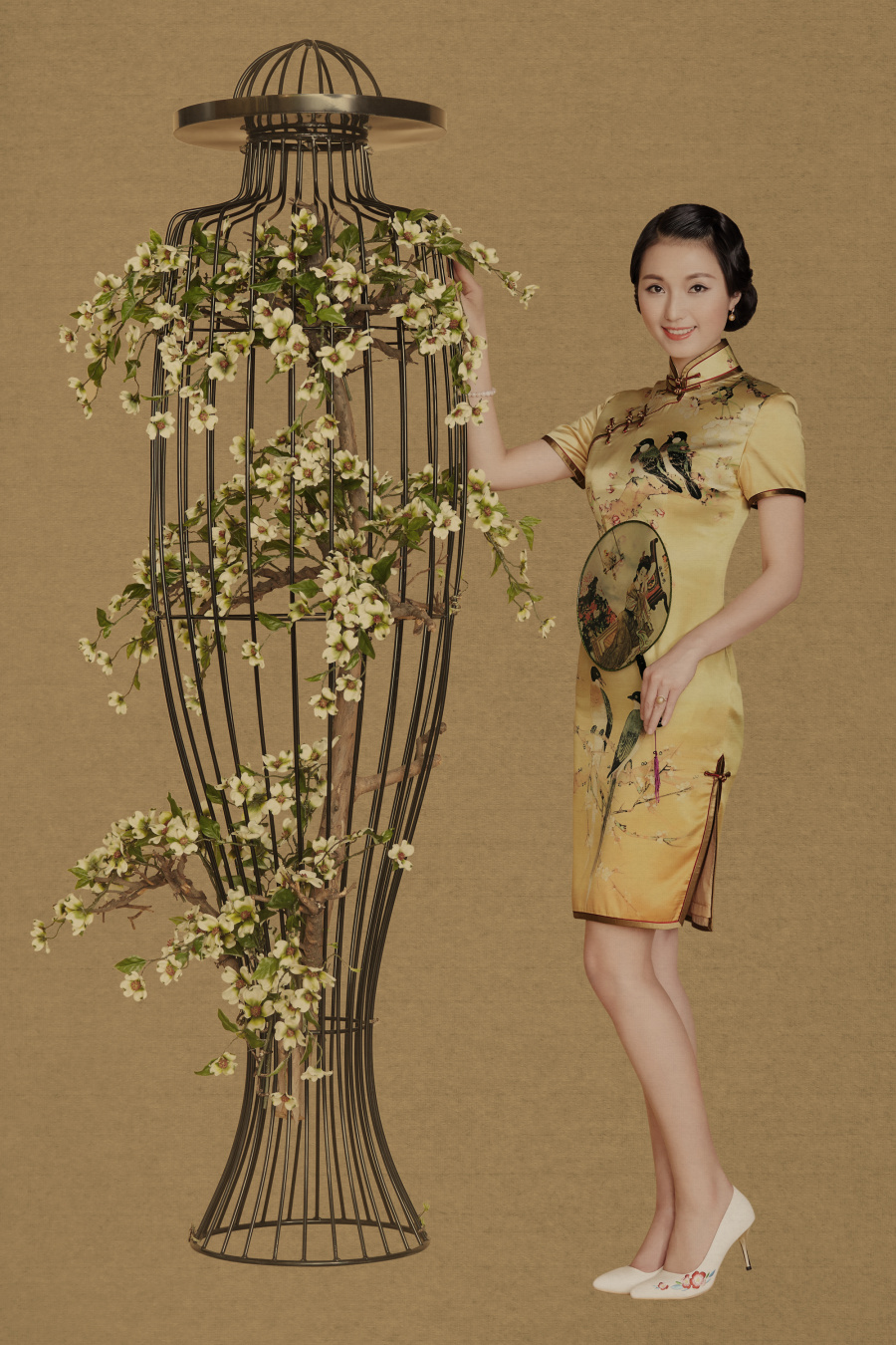 服装拍摄-某品牌旗袍礼服-中国风-新文人画摄影